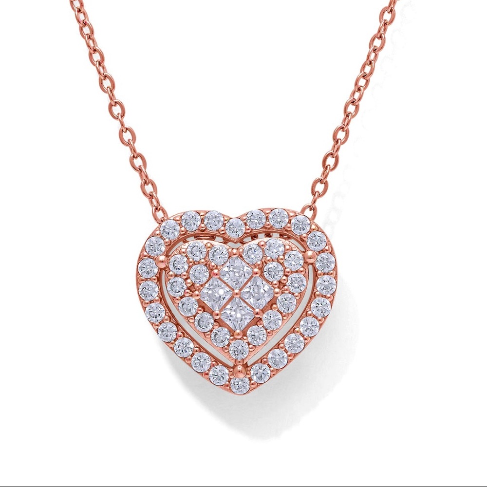 Brand new rose gold heart pendant. 40% off!